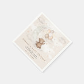 テディベアバルームムーン&スターベビーシャワーパーティー スタンダードカクテルナプキン (角)