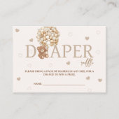 テディベアバルーンおむつラッフルベビーシャワー エンクロージャーカード (正面)