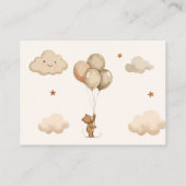 テディベアバルーンおむつラッフルベビーシャワー エンクロージャーカード (裏面)