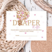 テディベアバルーンをテーマにしたオムツラッフルピンク エンクロージャーカード