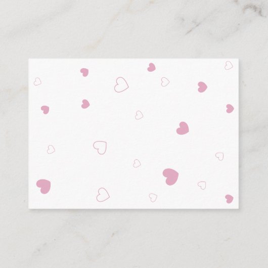 テディベアバルーンをテーマにしたオムツラッフルピンク エンクロージャーカード (裏面)