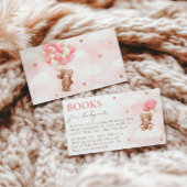 テディベアバルーンガールブックベビーカード エンクロージャーカード