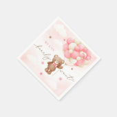 テディベアバルーンガールベビーシャワーナプキン スタンダードカクテルナプキン (角)