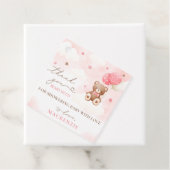 テディベアバルーンガールベビーシャワーメッセージカード フェイバータグ (インサイチュ)