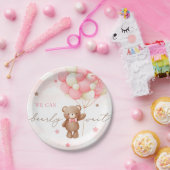 テディベアバルーンガールベビーシャワー紙プレート ペーパープレート (パーティー)