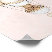 テディベアバルーンキュートピンク子供部屋アートプリント ポスター (角)