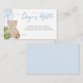 テディベアバルーングリーンリーオムツラッフルチケット エンクロージャーカード (正面/裏面)