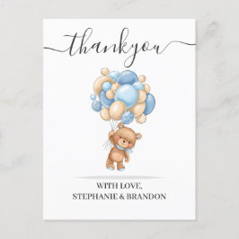 テディベアバルーンサンキューカード ポストカード