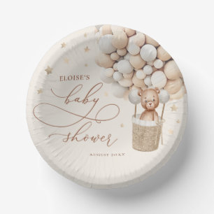 テディベアバルーンニュートラルビール待ちのベビーシャワー ペーパーボウル