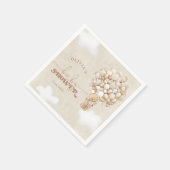 テディベアバルーンニュートラルベビーシャワーナプキン スタンダードカクテルナプキン (角)