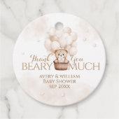 テディベアバルーンニュートラルベビーシャワー フェイバータグ (正面)