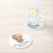 テディベアバルーンハッピーバースデー ラウンドペーパーコースター (インサイチュ)