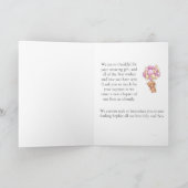 テディベアバルーンピンクそう感謝のカード カード (内部)