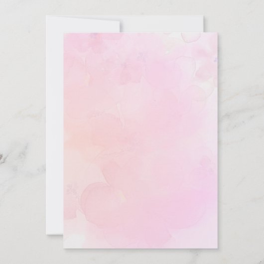 テディベアバルーンピンクの女の子ベビーシャワー 招待状 (裏面)