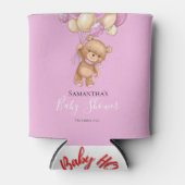 テディベアバルーンピンククーラーボックス 缶クーラー (正面)