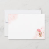 テディベアバルーンピンクサンキューカード サンキューカード (裏面)