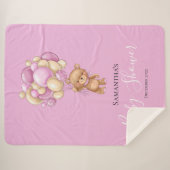 テディベアバルーンピンクシェルパブランケット シェルパブランケット (正面(横))