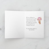 テディベアバルーンピンク白い神の両親は感謝 カード (内部)