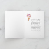 テディベアバルーンピンク素晴らしいギフトありがとう カード (内部)