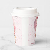 テディベアバルーンピンク誕生日紙カップ 紙コップ (右)