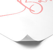 テディベアバルーンピンク赤ちゃんシャワーへようこそ ポスター (角)