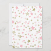 テディベアバルーンピンク金ゴールドガールベビーシャワーin 招待状 (裏面)