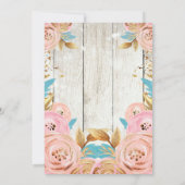 テディベアバルーンファースト誕生日 素朴 招待状 (裏面)