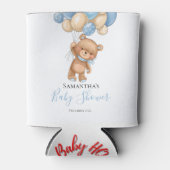 テディベアバルーンブルークーラーボックス 缶クーラー (正面)