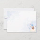 テディベアバルーンブルーサンキューカード サンキューカード (裏面)