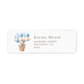 テディベアバルーンブルーベビーシャワー差出人住所 ラベル (正面)