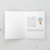 テディベアバルーンブルー感謝感謝状 カード (内部)