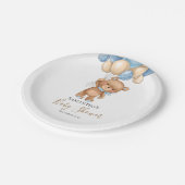 テディベアバルーンブルー紙プレート ペーパープレート (アングル)