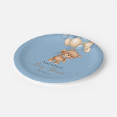 テディベアバルーンブルー紙プレート ペーパープレート (アングル)