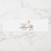 テディベアバルーンベアリーファースト誕生日 ペットボトルラベル (シングルラベル)