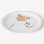 テディベアバルーンベアリー最初の誕生日パーティー ペーパープレート (アングル)