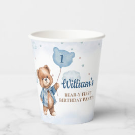 テディベアバルーンベアリー最初の誕生日パーティー 紙コップ