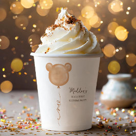 テディベアバルーンベアリー最初の誕生日パーティー 紙コップ