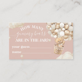 テディベアバルーンベイビーシャワー推測ゲーム エンクロージャーカード