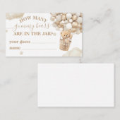 テディベアバルーンベイビーシャワー推測ゲーム エンクロージャーカード (正面/裏面)