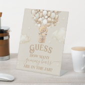 テディベアバルーンベイビーシャワー推測ゲーム 台座サイン (インサイチュ)