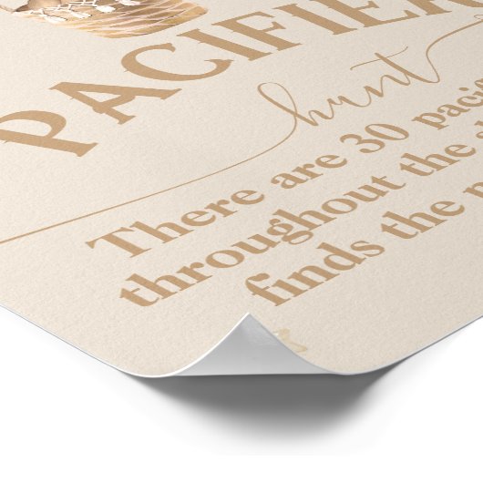 テディベアバルーンベビーシャワーおしゃぶり狩り ポスター (角)