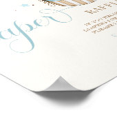 テディベアバルーンベビーシャワーおむつラッフルサイン ポスター (角)