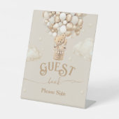 テディベアバルーンベビーシャワーゲストブック 台座サイン (正面)