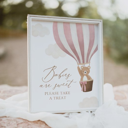 テディベアバルーンベビーシャワーベビーは甘い ポスター