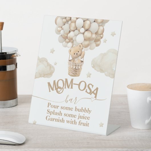 テディベアバルーンベビーシャワーモモモモザバー 台座サイン (インサイチュ)