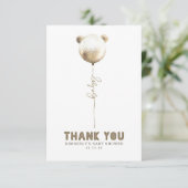 テディベアバルーンベビーシャワー小さいありがとう サンキューカード (スタンド正面)