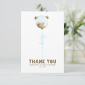 テディベアバルーンベビーシャワー小さいありがとう サンキューカード (スタンド正面)