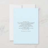 テディベアバルーンベビーシャワー小さいありがとう サンキューカード (裏面)