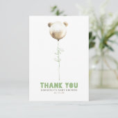 テディベアバルーンベビーシャワー小さいありがとう サンキューカード (スタンド正面)