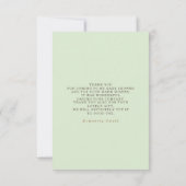 テディベアバルーンベビーシャワー小さいありがとう サンキューカード (裏面)